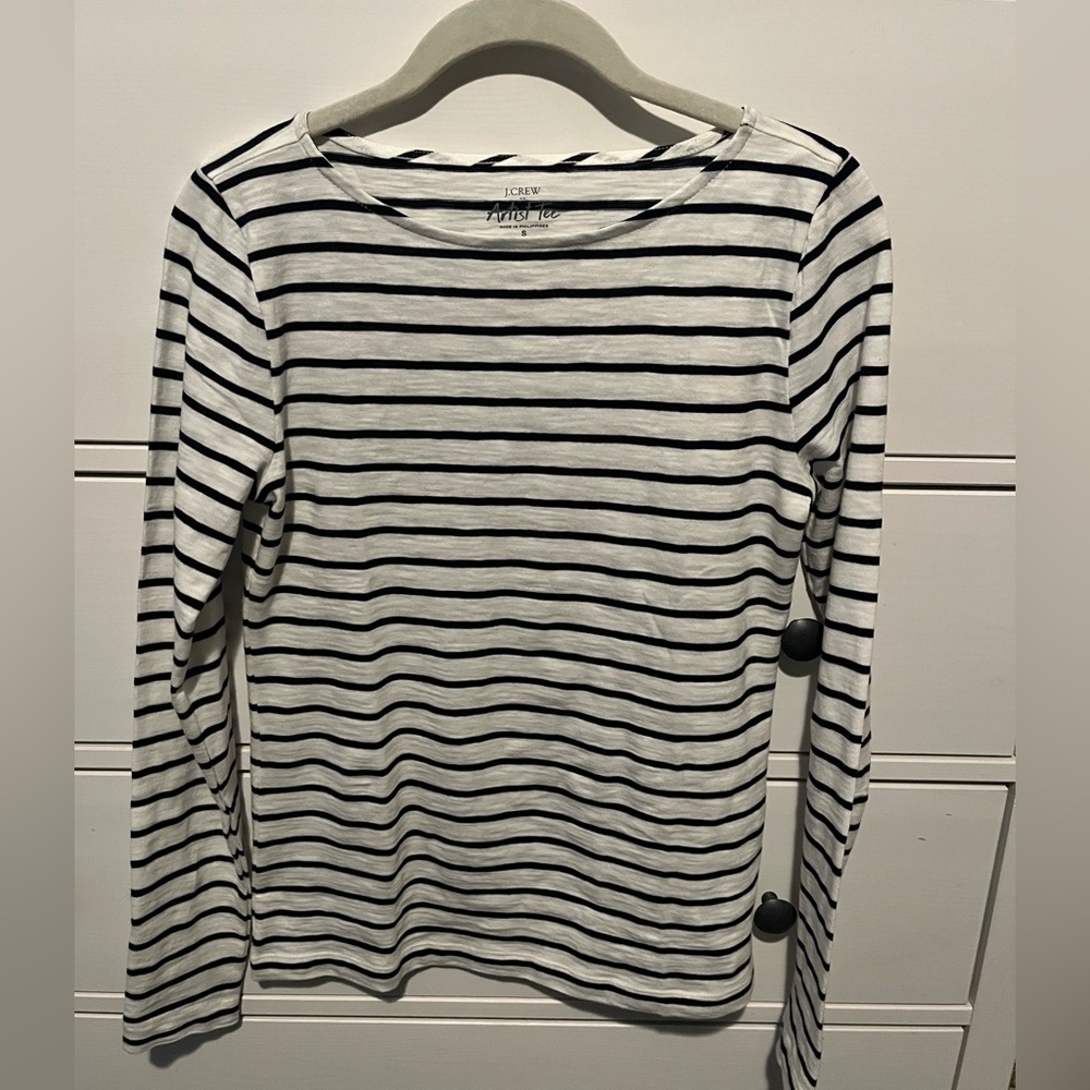 NWT J Crew Long Sleeve Striped Shirt Size Small